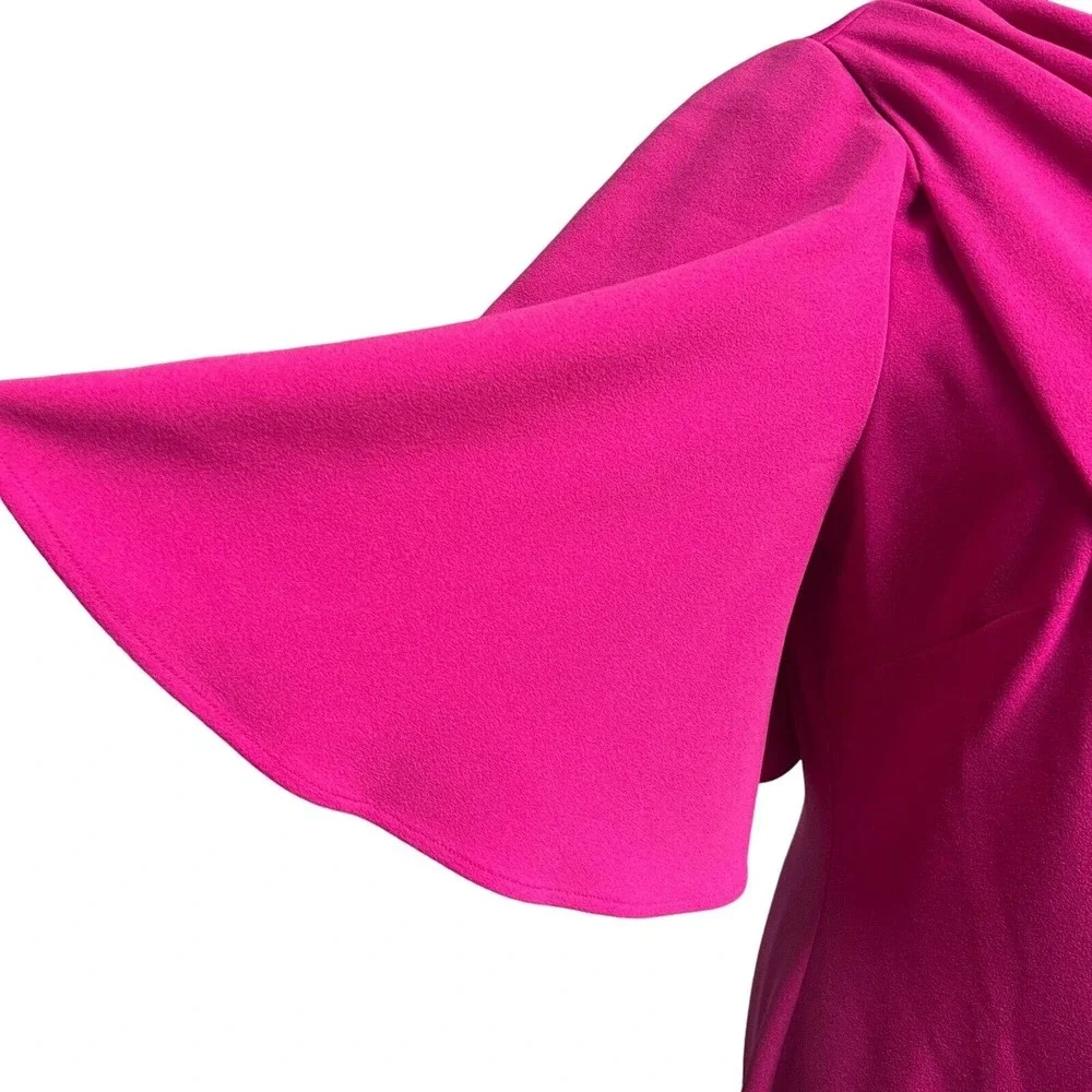 Badgley Mischka Hot Pink One-Shoulder Mini Dress